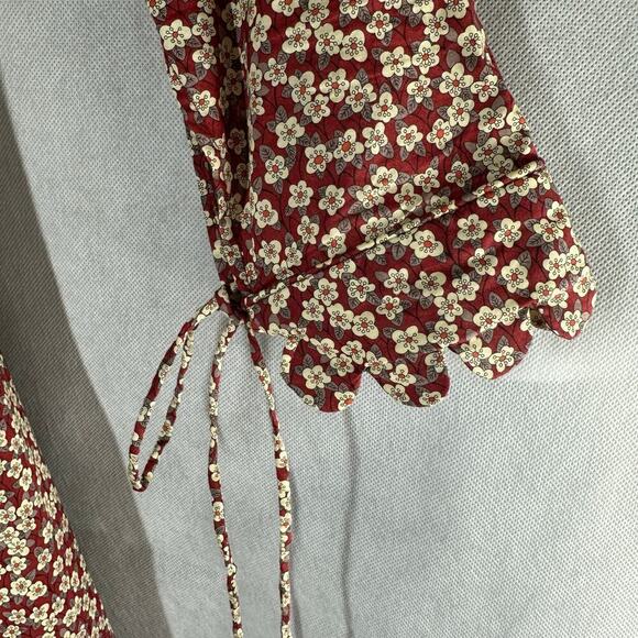 Horror Vacui Elena Scalloped Floral-Print Cotton Midi Dress Size XS - Picture 8 of 15